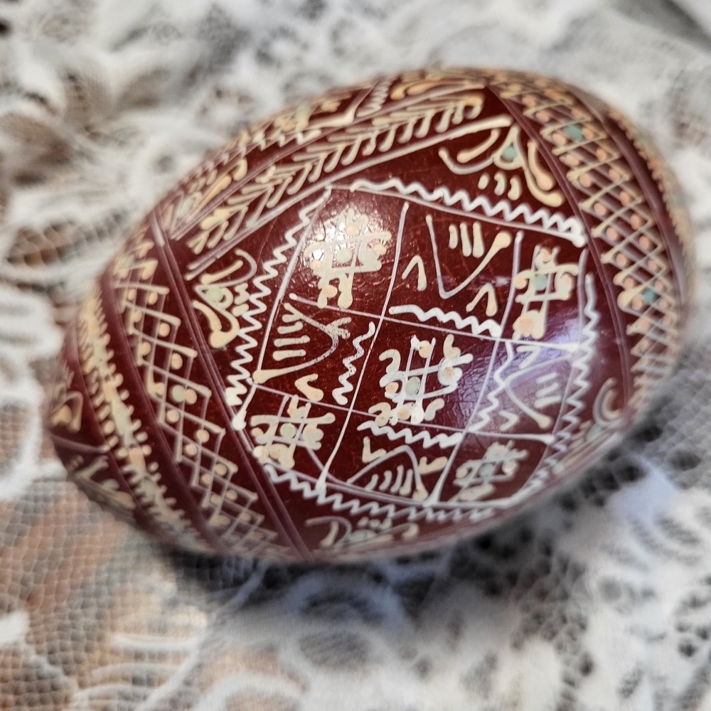 Vintage Ukrainian Pysanky Hand Painted Egg - Picture 6 of 8